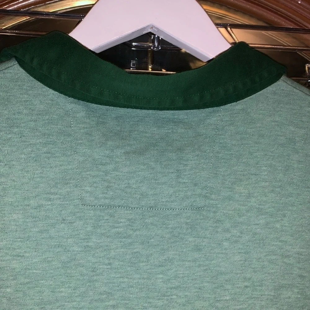Banana Republic Luxury Touch Standard Fit Polo Shirt Two-Tone Green 100% Cotton